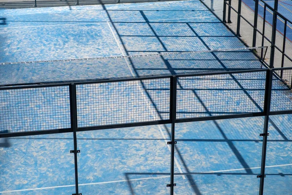 Detalj Från Ovan Blå Paddel Tennisbana — Stockfoto