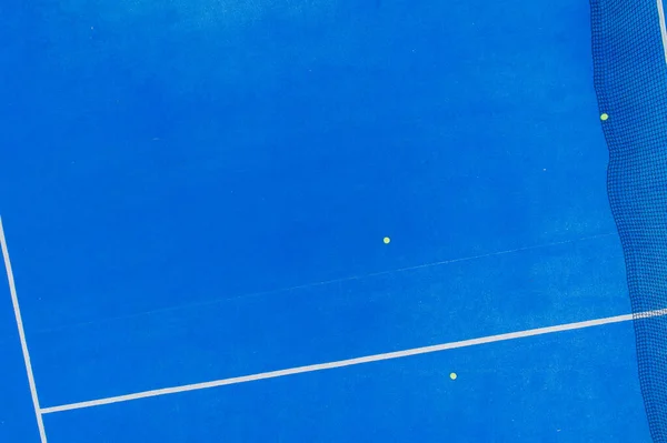 Вид Воздуха Весло Теннисный Корт Тремя Мячами — стоковое фото