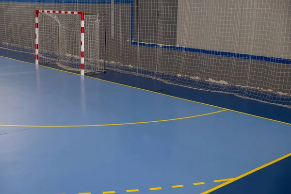 Tor Für Futsal Oder Handball Der Sporthalle Tor Eines Fußball — Stockfoto