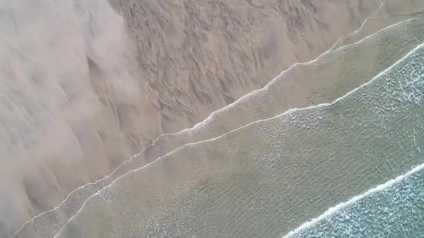 Aerial Descending Footage Beach Shore — Stock Video