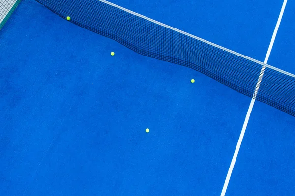 stock image aerial view of the blue paddle tennis court, racket sport concept