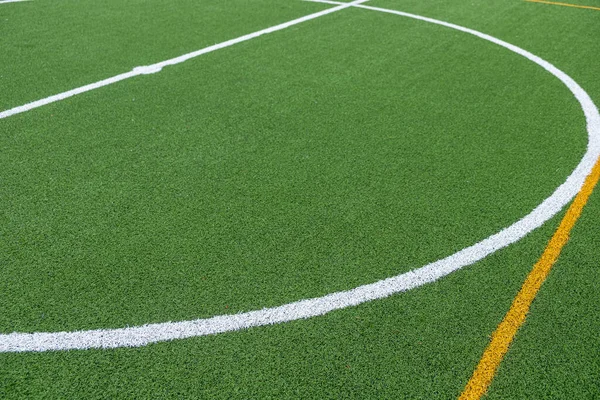 Detail Center Artificial Grass Side Football Field — Stock Photo, Image