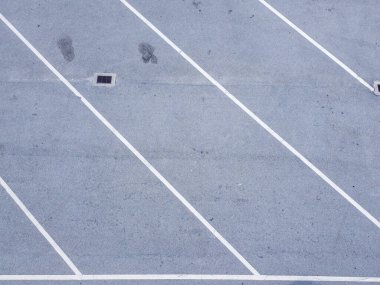 Büyük otobüs parkının hava görüntüsü detayı