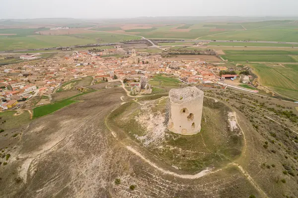 Mota del Marques, Valladolid 'in hava manzarası. İspanya