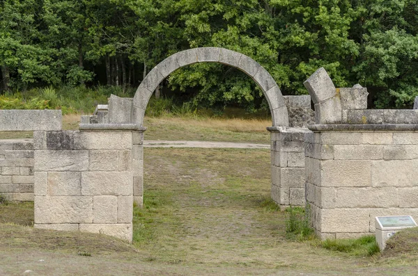 Реконструкція Руїни Римського Табору Аквіс Кверкініс Банде Провінція Оуен Галісія — стокове фото