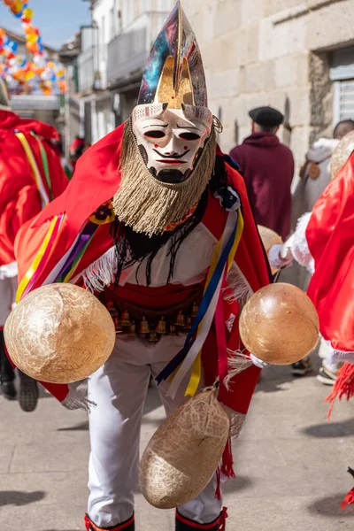 Xinzo Lme スペイン 2023 パンタラ伝統的なカーニバルマスク ガリシアで最も人気のあるカーニバルの1つ エントロイド Xinzo レイマス — ストック写真