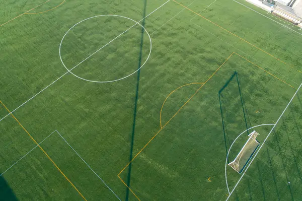 Вид Воздуха Беспилотником Футбольного Поля — стоковое фото