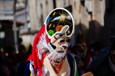 Xinzo de Limia, Ourense 'den geleneksel karnaval maskesi. Galiçya, İspanya.