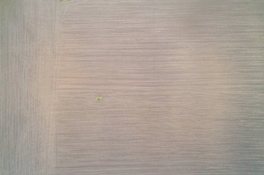 havadan bakıldığında ekilmeden önce tarım tarlası sürüldü