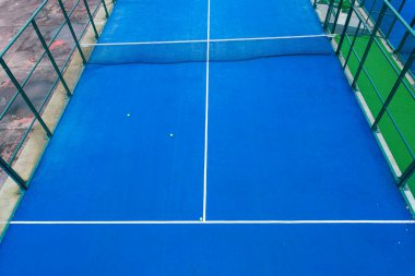 İHA 'lı mavi raket tenis kortu hava fotoğrafı