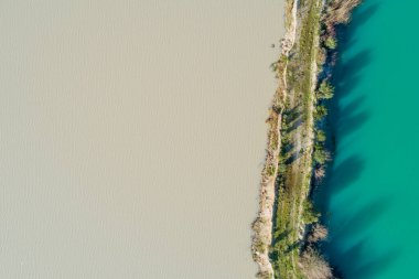 Hava aracı görüntüsü. Kireçtaşı çıkarmak için terk edilmiş taş ocağı..
