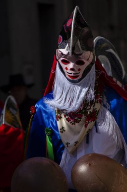 Pantalla, geleneksel karnaval maskesi. Galiçya 'nın en popüler karnavallarından biri, Entroido de Xinzo de Limia.