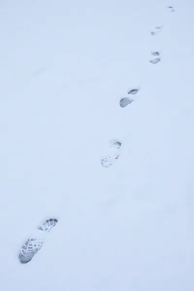 footprints in the snow, winter concept