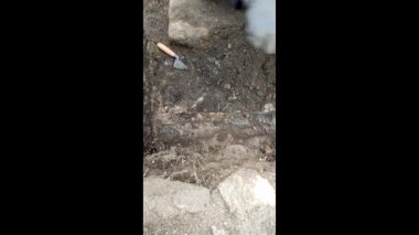 Sahil kenarındaki köpük dalgalarının hava aracı videosu.