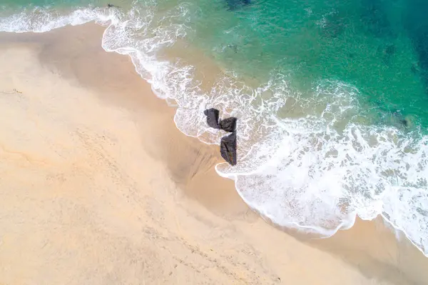 Vista Superior Una Escena Playa Con Dron Hermosa Toma Aérea — Foto de Stock