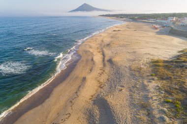 aerial view with drone of Moledo beach, municipality of Caminha. Portugal clipart