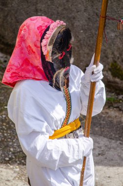 traditional mask of the carnival of Velilla de la Reina, called Antruejo. Spain clipart