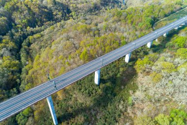 viaduct of the high speed rail transport line in Spain clipart