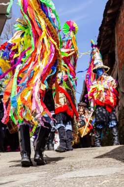 traditional masks of the popular carnival of Buxan called Folin in province of Ourense, Galicia. Espaa clipart