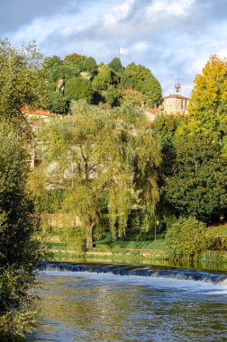 fluvial walk along the banks of the Arnoia river in Allariz. Ourense, Galicia. Spain clipart