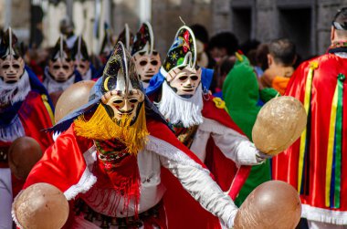 Xinzo de Limia köyünde, Entroido adında bir karnaval. Geleneksel maske Pantalla 'dır. Saygılar, Galiçya. İspanya