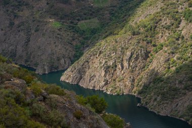 Dünya mirası bölgesi adayı Ribeira Sacra 'daki Sil Nehri Kanyonu manzarası