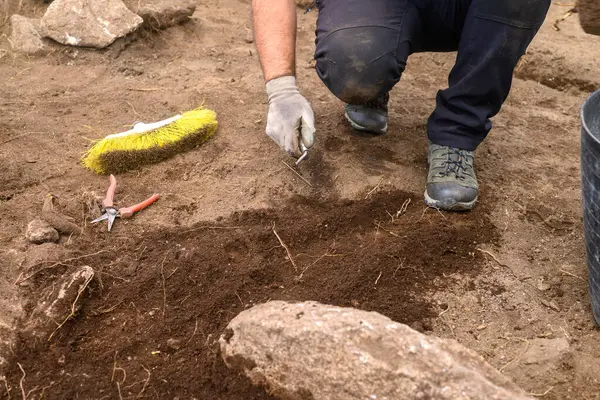 Arkeoloğun Aletleri Aktif Kazı Alanında Yerdeydi