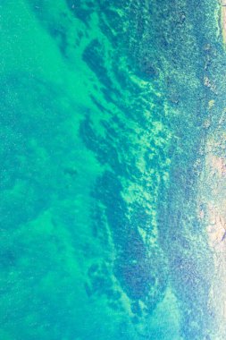 Okyanus Suyu Dokusunun Havadan Yukarıdan Aşağı Görünümü. Denizin soyut güzelliğini kavra.