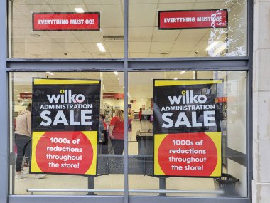 Swansea, UK: August 18, 2023: Wilko Hardware Store. Wilkinson Hardware Stores Ltd, wilko Ltd and wilko.com Ltd are all going into administration unless a buyer can be found. clipart