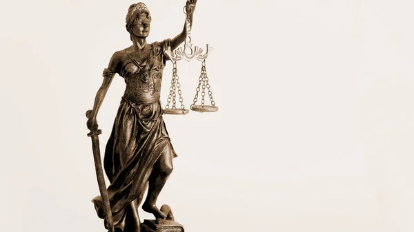 Juridisk Rätt Begrepp Staty Lady Justice Med Skalor Rättvisa Bakgrund — Stockfoto