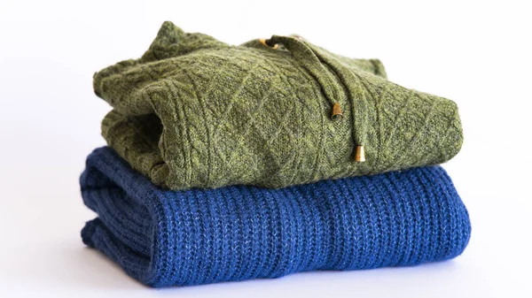 Fondo Sin Costura Punto Con Copyspace Patrón Suéter Azul Verde — Foto de Stock