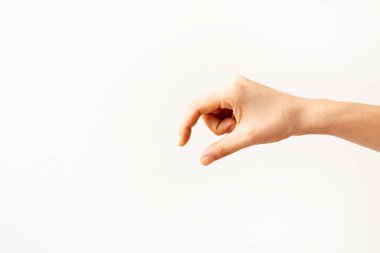 Açık el talebi beyaz üzerine izole