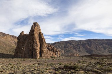 Llano de Ucanca 'da kaya oluşumları, Teide Ulusal Parkı, Tenerife, Kanarya Adaları