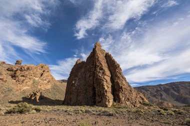 Llano de Ucanca 'da kaya oluşumları, Teide Ulusal Parkı, Tenerife, Kanarya Adaları
