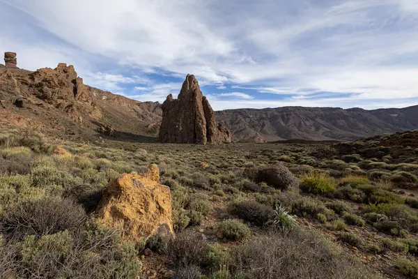 Llano de Ucanca 'da kaya oluşumları, Teide Ulusal Parkı, Tenerife, Kanarya Adaları