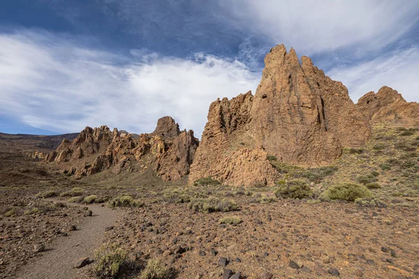 Llano de Ucanca 'da kaya oluşumları, Teide Ulusal Parkı, Tenerife, Kanarya Adaları