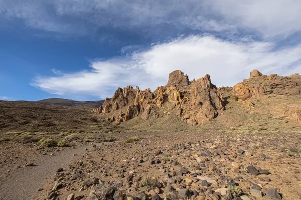 Llano de Ucanca 'da kaya oluşumları, Teide Ulusal Parkı, Tenerife, Kanarya Adaları