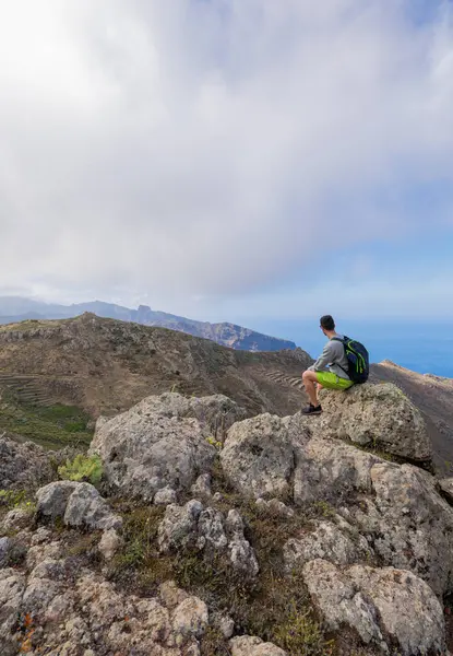 stock image Views of the landscape during a hiking walk in the Teno Rural Park, in the north of Tenerife, Canary Islands.