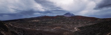 Storm Dorothea arriving at Teide National Park on the island of Tenerife, Canary Islands. clipart