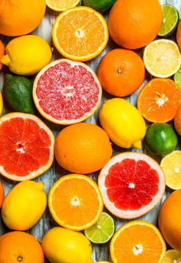 Taze parlak narenciye. Üstten Görünüm