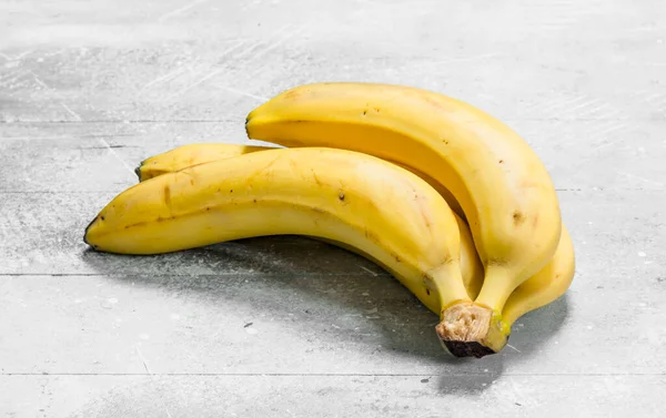 Smell Fresh Bananas White Rustic Background — Stock Photo, Image