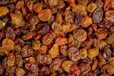 Kokulu kuru üzüm dokusu. Üstte görüntü