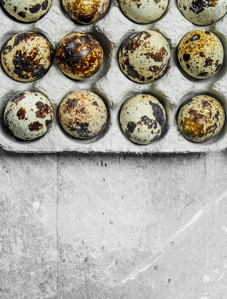 Перепелиные Яйца Кассете Деревенском Фоне — стоковое фото