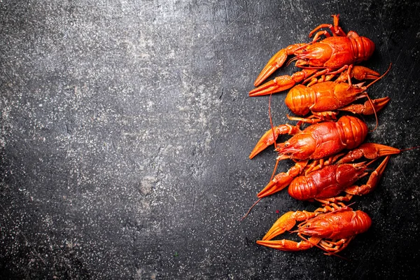 Fragrant Boiled Crayfish Table Wooden Background High Quality Photo — Stock Photo, Image