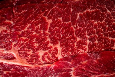 Raw beef pulp. Macro background. Beef texture. High quality photo