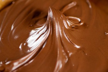 The texture of hazelnut butter. Macro background. High quality photo