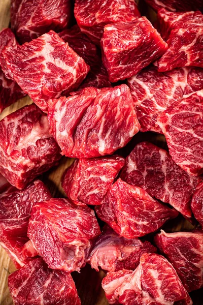 Pieces Raw Beef Macro Background Texture Meat High Quality Photo — Φωτογραφία Αρχείου