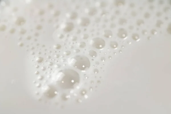 Fresh Milk Air Bubbles Macro Background High Quality Photo — Foto Stock