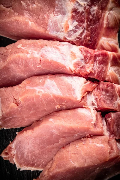 Raw Pork Macro Background Texture Meat High Quality Photo — Stock Photo, Image