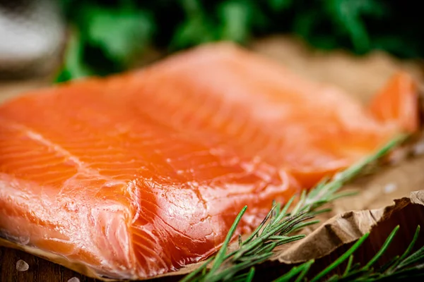 Pickled Salmon Fillet Macro Background High Quality Photo — ストック写真